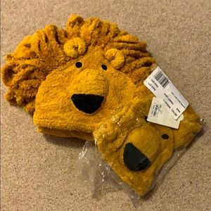 Lion towel and bath mitt set - RH
